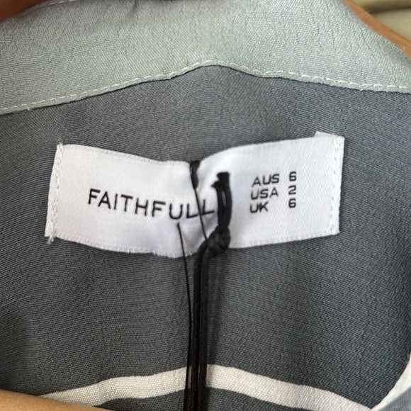 FAITHFUL THE BRAND Baia Shirt Dress in Verde Stripe - Picture 4 of 5